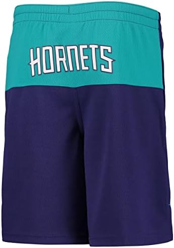 OuterStuff Lamelo Ball Charlotte Hornets 2 Младинска големина Пандемониум Име и број кошаркарски шорцеви