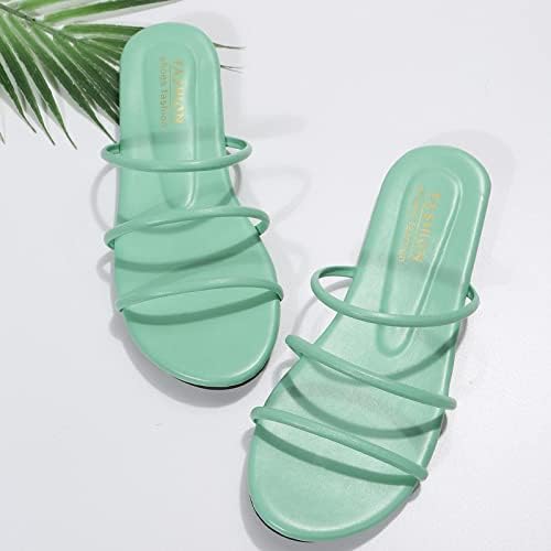 Летни модни папучи за жени три ленти за плата на плажа минималистички рамни слајдови тинејџери девојки лизгаат сандали чевли