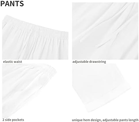Рајанологија мажи 2 парчиња постелнина поставува облеки за панталони за панталони надолу со кошули со долги ракави, случајни модни