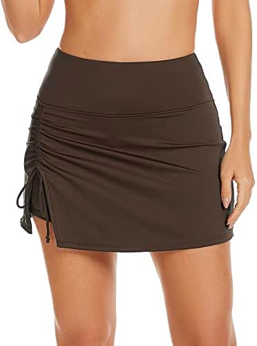 Адерески женски тениски здолништа со џебови Активна облека Голф Скартс со шорцеви со високи тренинзи за трчање мини здолништа
