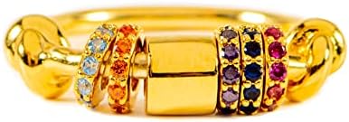 StoryJewellery Fidget Rings за жени, вознемиреност прстен за жени, златен позлатен прстен на вртење на анксиозност, кој се врти стрес за
