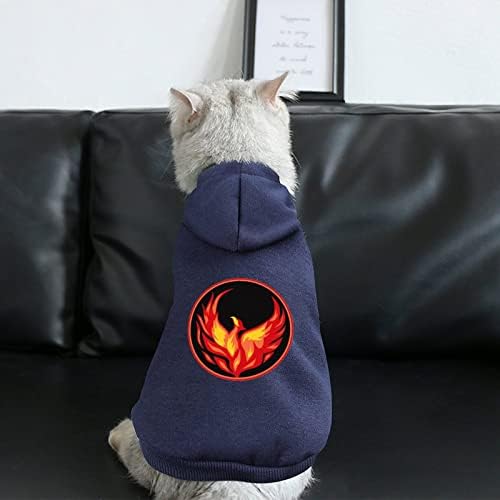 Оган Феникс кучиња Худи пуловер, џемпер за облека за миленичиња, облечена во качулка, облеки за кучиња и мачки