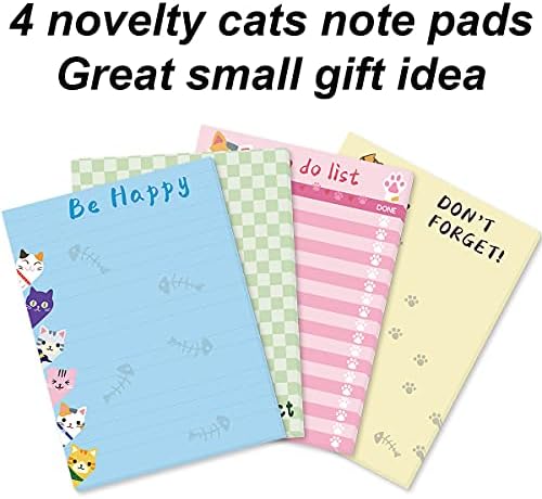 Мемориски влошки за мачки 4 пакуваат симпатични животински белешки за канцелариски подароци за домашни понуди за да се направи список