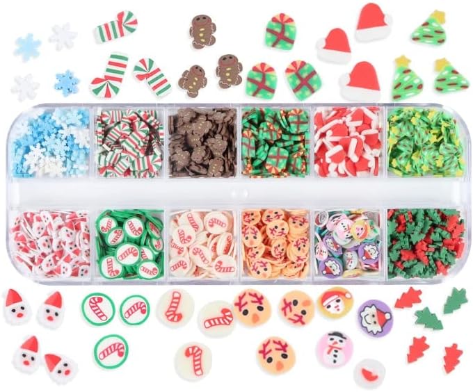 Божиќна уметност за украсување на ноктите привлечности 3D Kawaii rhinestones Притиснете на нокти Зимски снегулки слатки делови додатоци