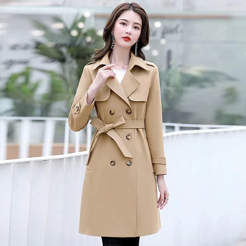 Hsqibaoer корејски стил тенок миди ров палто канцеларија дама елегантна цврста града пролетна есен формална жена ветерница