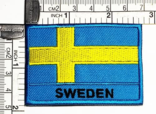Кленплус 2 парчиња. 1. 7Х2, 6 ИНЧИ. Шведска Знаме Закрпи Знаме Земја Лепенка ЗА Сам Амблем На Костим Униформа Тактичко Воено Знаме Квадратна