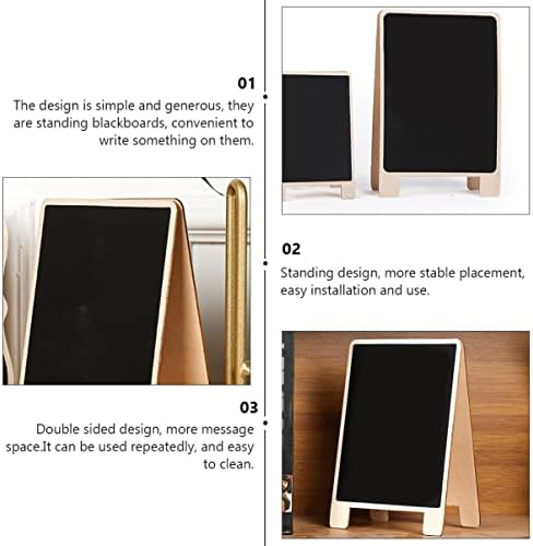 Hemoton 6 парчиња вклучена, преклопување и сајлинг со декор за табела за табела за табела Cedarwood Blackboard настан, ознаки креда, држач