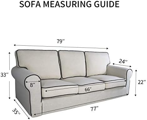 Purefit Strether Sofa Slipcover - Spandex jacquard Nonlip мек кауч софа покритие, заштитник за мебел за перење со не лизгање