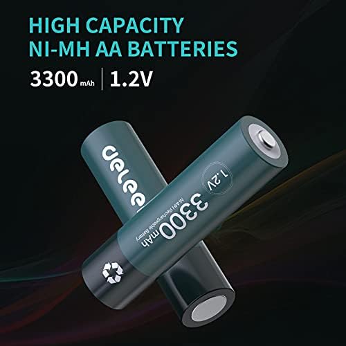 Делепоу Bat Батерии За Полнење 24 Пакети, Нимх High Батерии со Висок Капацитет 3300мах 1.2 В Нимх Ниско Само Празнење…