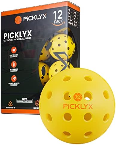 Пикликс од 40-дупки за играње на отворено-12 пластични, ултра-светли топки за надворешни работи за игри и вежбање-пикаболи со тежина по тежина