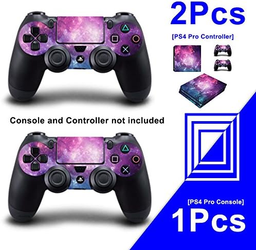 барајќи Цело Тело Виолетова Космичка Небуларна Заштитна Винилна Кожа Налепница ЗА PS4 Pro Конзола И 2pcs PS4 Pro Контролер Кожи