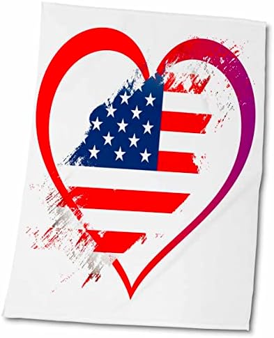 3Drose USA знаме во срцето во бела позадина Трендовски работа - крпи