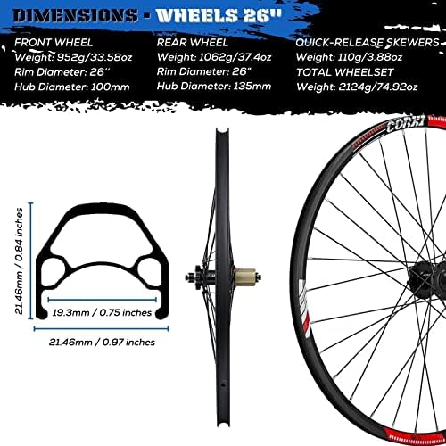Планински велосипедски тркала со двоен диск Корки 27 27,5 29 x1.5-2,6 инчи алуминиумска легура