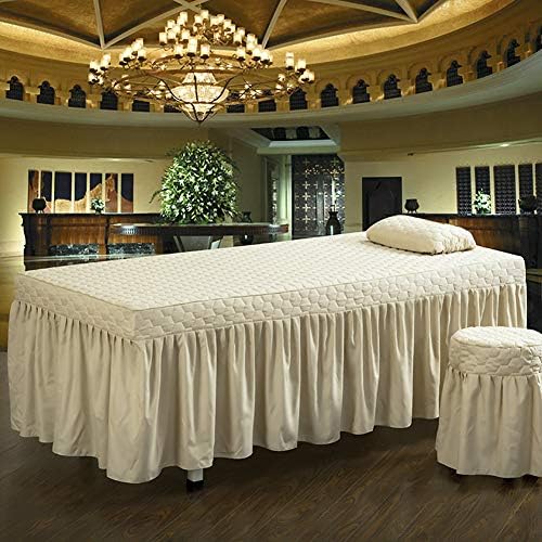 Ватиран масажа за масажа, задебелен кревет за кревет со кревет со дупки физиотерапија покритие 1 парче масажа постелнина-беж 80х190см