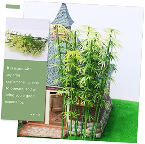 Jardwe 80pcs мини модел бамбус зелен декор зелен декор за дома, декор за декор, мини сцена, модел дрво украсување зелена сценографија