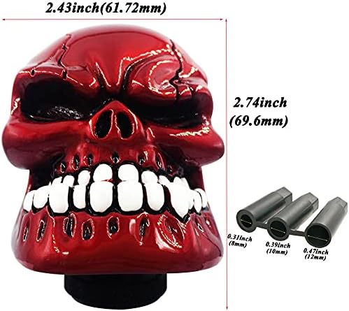 Abfer Shift Knobs Skull Gear Stick Shafter Knob со голема рачка за менување на забите се вклопува во повеќето автоматски мануелни