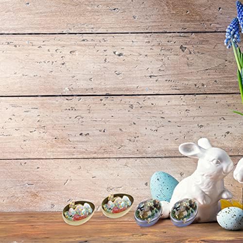 Didiseaon гроздобер декор 6 парчиња Велигденски јајца од јајца метални велигденски бонбони кутии зајачиња јајца во форма на бонбони