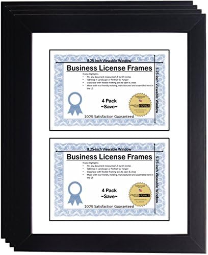 Рамки за креативни слики 11x14-инчен двоен бизнис лиценца со бела матка, има два документи од 5,5 x 8,5, вклучуваат лежиште со инсталирана закачалка