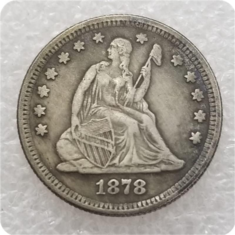 Qingfeng American 1/4 Знаме 1866/67/69/70/71/72/73/75/78/79 Сребрен долар комеморативна монета