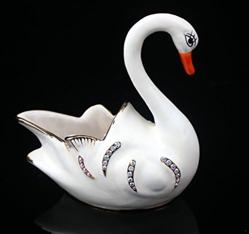 Znewlook Swans рачно изработена накит со кутии за чување на лебед за лебед рачно изработена кутија за подароци за кристал лебед)