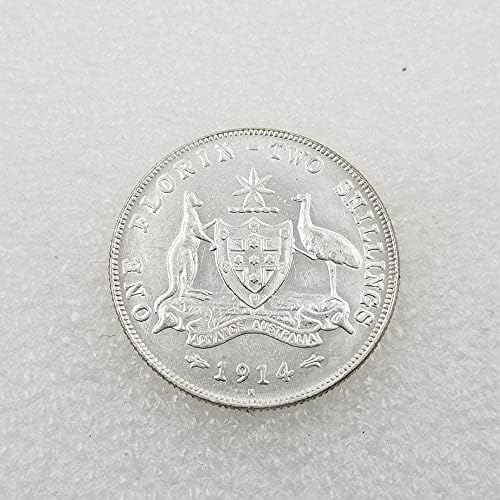 Антички занаети 1914 ч австралиска месинг позлатена сребрена странска колекција на антички плејкоин комеморативна монета