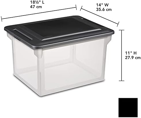 Пластична кутија за пластична датотека црна, сет од 4