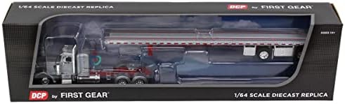 Производи на DCP 1/64 Сребрена и црвена Питербилт 359 36 Flattop Sleeper W/ 53 'Wilson RoadBrute Flatled Trailer 60-1540