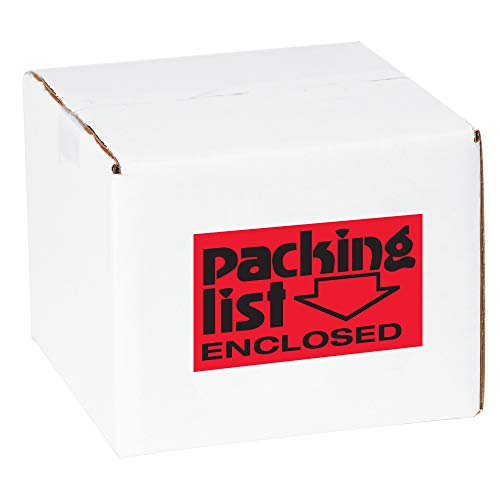 Кутија САД BDL1074 ЛОГИСКИ ЛОГИЧКИ Етикети, список за пакување затворен , 3 x 5 , флуоресцентно црвено