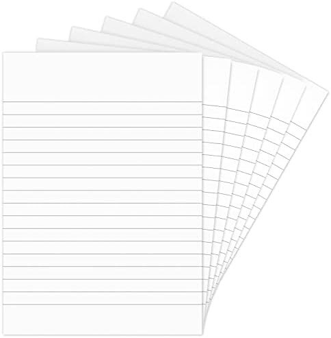 Nichela 6 пакувања на меморандумски влошки 30 листови Белешки 17 линии Забелешки за белешки 4 x 6-инчен колеџ управувани Notepad 80gsm Дебела