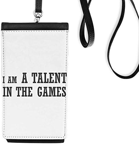 Јас сум талент игри уметност деко подарок моден телефон паричник чанта што виси мобилна торбичка црн џеб