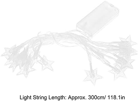 Plplaaoo String Light, LED светла на жица на отворено, LED светло низа на отворено затворен wallиден декорација Пентаграм жици светла за свадбена забава Дома градина спална соба