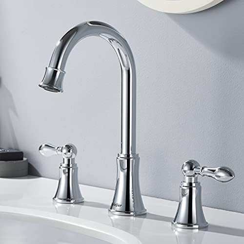 Anleijur Chrome Baly Faucet 8 инчи Центрите широко распространети 3 дупки суета тапа RV Faucets Бања за перење алишта тапа лавална тапа со поп