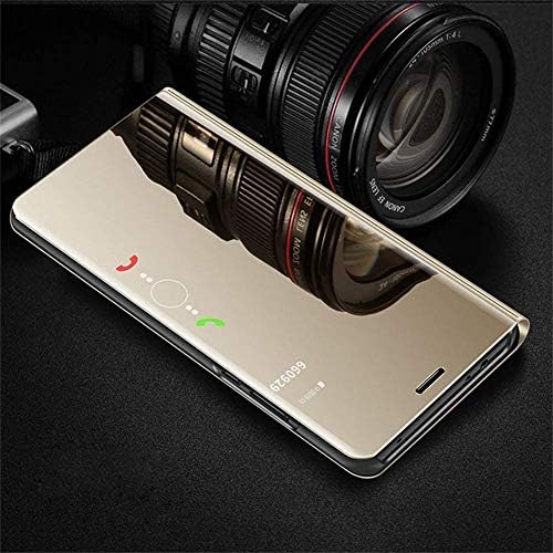 Meikonst Huawei Honor 9x Случај,Pu Огледало Flip Ултра Тенок Капак Отпорен На Гребење Прозорец Со Јасен Поглед Вграден Kickstand Заштитен