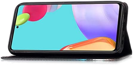 Случај За САТУРАЦИЈА За Samsung Galaxy A52 5G, Убава Pu Кожа Флип Магнет Паричник Штанд Картичка Слотови Заштитен Капак Со Рака Ремен