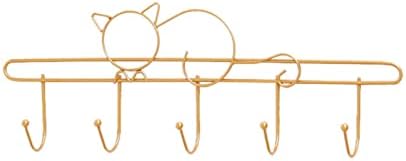 Куки за Палто во облик на мачка за Обесени Палта Решетка За Палто Држач За Крпи За Клучеви Од Метална Кука Монтирана На Решетката Со
