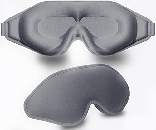 Маска за спиење, 3Д длабоки контурирани око за спиење за спиење, 99% блокираат светло маска за очи, нула чаша за притисок на очите за мажите