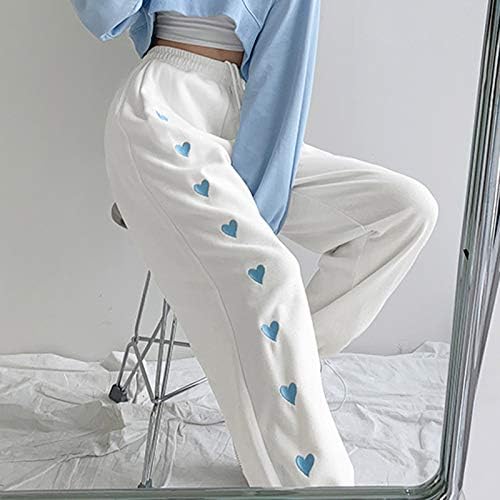 Pantonенски памучни панталони од миашуи, обични високи панталони за половината, печатено модно широко обичен пантолони за жени кои