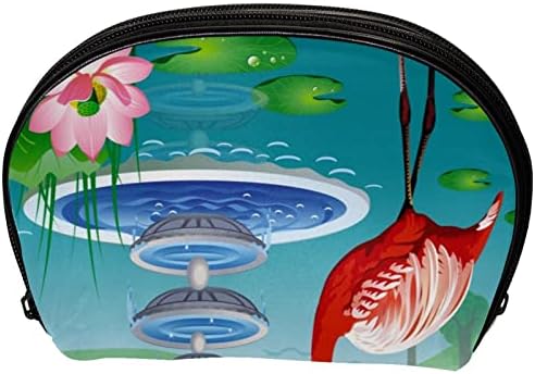 Tboobt Шминка Торба Патент Торбичка Патување Козметички Организатор За Жени И Девојки, Цртан Филм Фламинго Вода Крин
