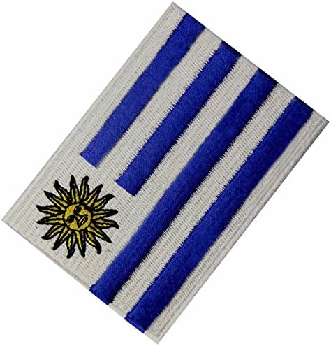 Уругвајско знаме извезено амблем Уругвајско железо на шиење на национална лепенка