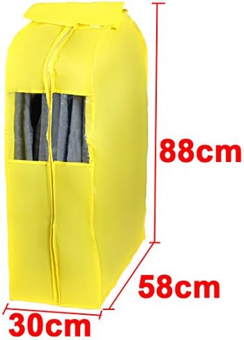 Qtqgoitem PEVA Транспарентен Патент Отпорен Облека Заштитник Костум Покритие торба 88 x 30x 58cm Жолта