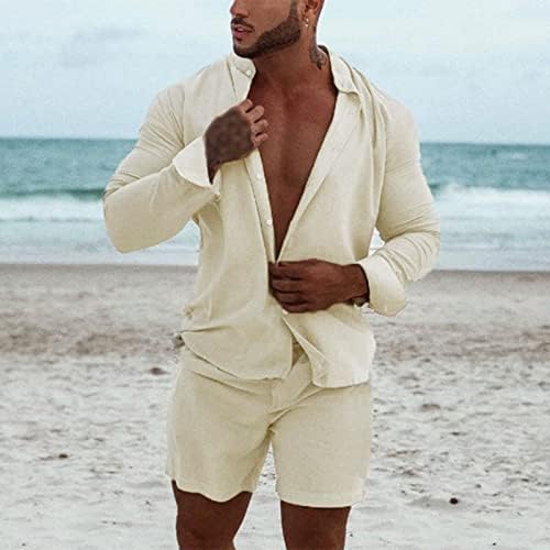 XXBR летни облеки за летни облеки со кратки ракави, двојни кошула/стебла за пливање 2 парчиња поставени плажа хавајски кошули