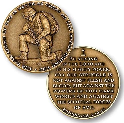 Задачата напред предизвик монета Ефесјаните 6: 10-12 Медалјон на колекционерот, квалитет на накит