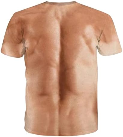 Мускули вклопуваат маички за мажи 3Д мускулести маж печати летни врвови фитнес тркалезна маица маица тенок вклопуваат кратки ракави маица