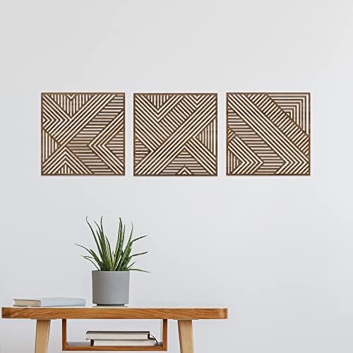 Диг Геометриска дрвена wallидна уметност - модерна дрвена уметност - Апстрактна дрвена wallидна уметност - Домашен декор на wallидови