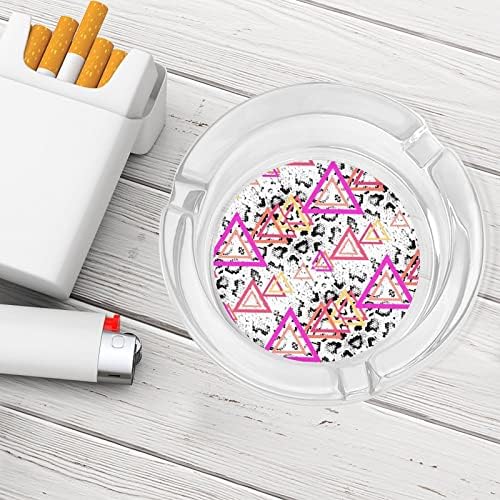 Змициски трилатерално стакло пепелник кружни цигари држач за таблички за пепел за украси за внатрешни работи