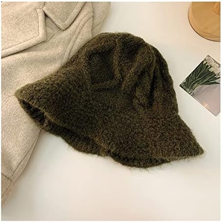 Плетени капи за корпи за жени есен и зимска црна ретро голема глава на рибарска капа за рибар Едноставна капа
