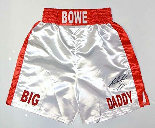 Ридик Боу, Големиот тато, автограмираше бели боксерски стебла - JSA W автентицирани - автограмирани боксерски облеки и стебла