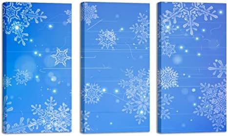 3 панели врамени платно wallидни уметности убави снегулки сјај во боја на маслото со модерни домашни уметности подготвени да висат 12 x24