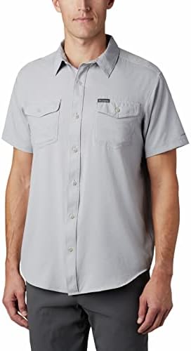 Колумбија машка употреба II цврста кошула со краток ракав, светла индиго, 2x голем