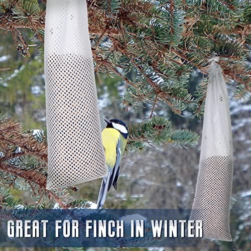 Shappy 6 парчиња Finch Sock Fooder Finch фидери за отворено виси трн за траење на птици за птици од трн од трн